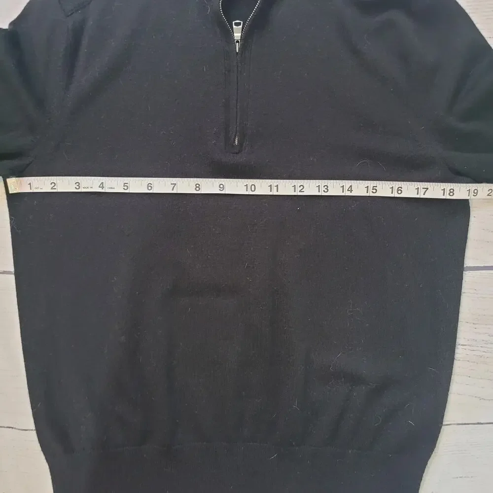 Banana Republic Size	M Merino Wool Blend Half Zip Button Collar Pullover Sweater
